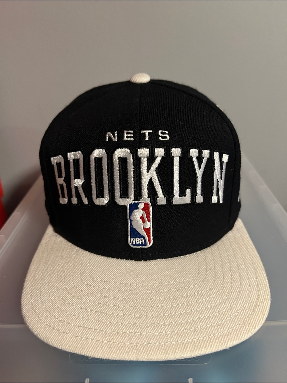 Black/White Brooklyn Nets Draft Day Adidas Snap Back